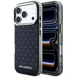 Etui Karl Lagerfeld IML Rhinestones Allover and Electroplated Logo do iPhone 18 Pro / 17 Pro czarny