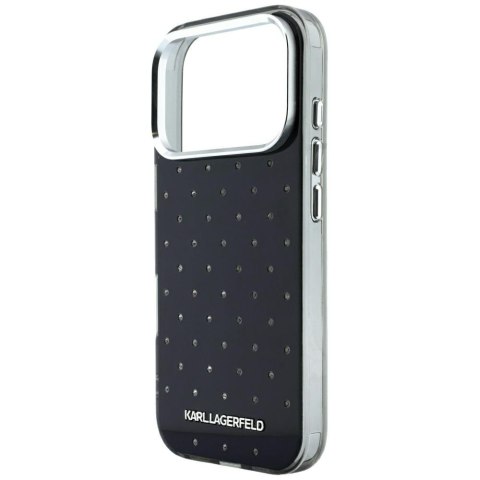 Etui Karl Lagerfeld IML Rhinestones Allover and Electroplated Logo do iPhone 18 Pro / 17 Pro czarny