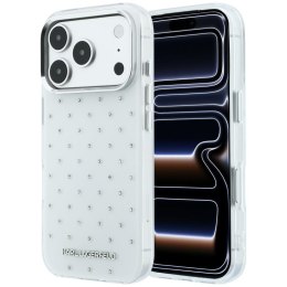 Etui Karl Lagerfeld IML Rhinestones Allover and Electroplated Logo do iPhone 18 Pro Max / 17 Pro Max biały
