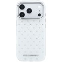Etui Karl Lagerfeld IML Rhinestones Allover and Electroplated Logo do iPhone 18 Pro Max / 17 Pro Max biały
