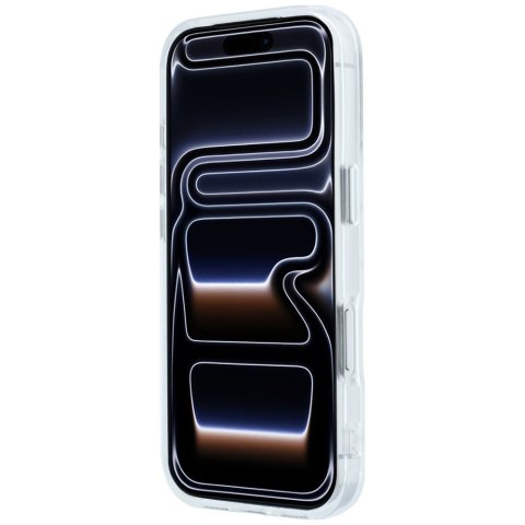 Etui Karl Lagerfeld IML Rhinestones Allover and Electroplated Logo do iPhone 18 Pro Max / 17 Pro Max biały