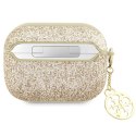 Guess GUAP2GLGSHD AirPods Pro 2 cover złoty/gold Glitter Flake 4G Charm