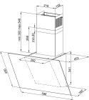 Okap kominowy MAAN Rodo Mini 60 cm | LED | czarne szkło
