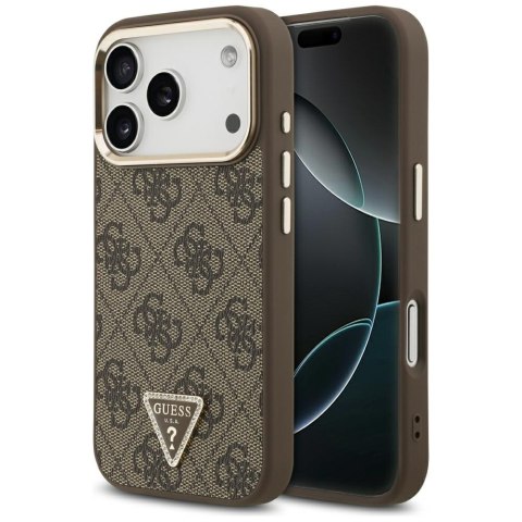 Etui Guess 4G Triangle Logo MagSafe do iPhone 18 Pro / 17 Pro brązowy
