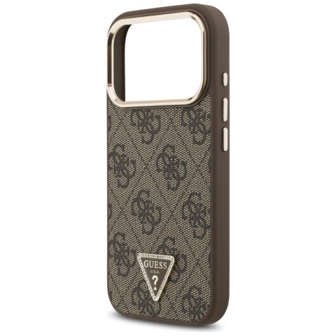 Etui Guess 4G Triangle Logo MagSafe do iPhone 18 Pro / 17 Pro brązowy
