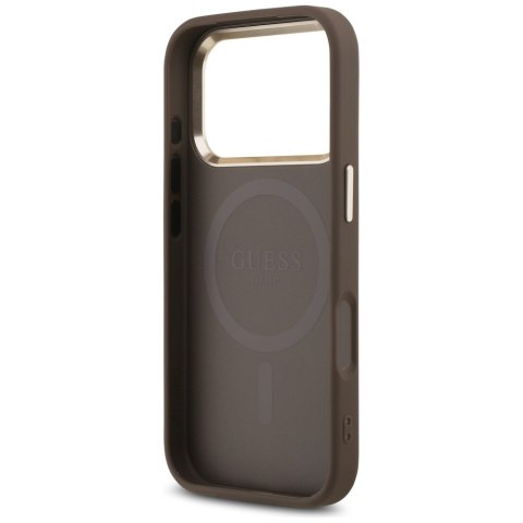 Etui Guess 4G Triangle Logo MagSafe do iPhone 18 Pro / 17 Pro brązowy