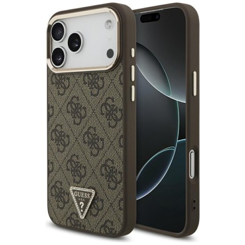 Etui Guess 4G Triangle Logo MagSafe do iPhone 18 Pro Max / 17 Pro Max brązowy