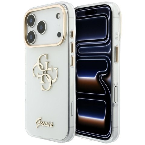 Etui Guess IML 4G Script Metal do iPhone 18 Pro Max / 17 Pro Max biały