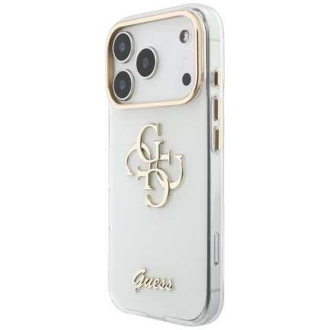 Etui Guess IML 4G Script Metal do iPhone 18 Pro Max / 17 Pro Max biały