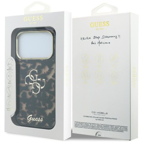 Etui Guess IML 4G Script Metal do iPhone 18 Pro Max / 17 Pro Max tortoise