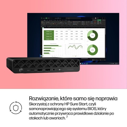 HP ProDesk 4 Mini G1i AI Intel Core Ultra 5 235T 16 GB DDR5-SDRAM 512 GB SSD Windows 11 Pro Mini PC AI PC Czarny
