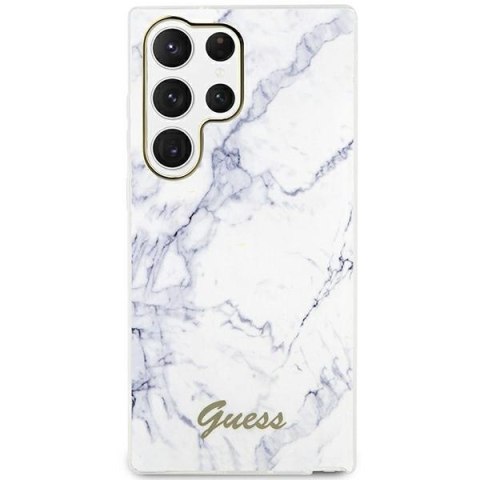 Guess GUHCS23LPCUMAH S23 Ultra S918 biały/white hardcase Marble