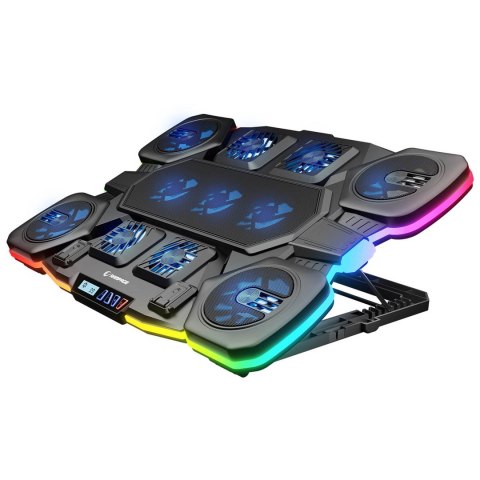 RAMPAGE GAMINGOWA PODSTAWKA CHŁODZĄCA POD LAPTOP GLACIER czarna