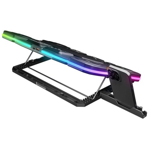 RAMPAGE GAMINGOWA PODSTAWKA CHŁODZĄCA POD LAPTOP GLACIER czarna