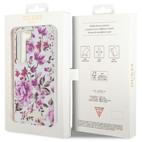 Guess GUHCS23SHCFWST S23 S911 biały/white hardcase Flower Collection