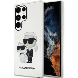 Karl Lagerfeld KLHCS23LHNKCTGT S23 Ultra S918 transparent hardcase Gliter Karl&Choupette