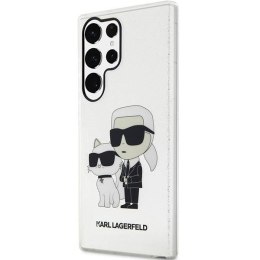 Karl Lagerfeld KLHCS23LHNKCTGT S23 Ultra S918 transparent hardcase Gliter Karl&Choupette