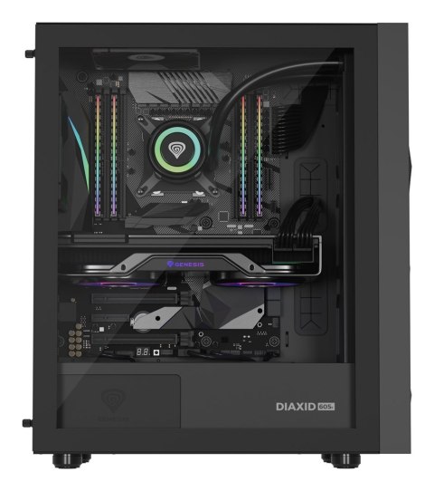 NATEC OBUDOWA GAMINGOWA GENESIS DIAXID 605F MIDI TOWER USB-C Z OKNEM CZARNA