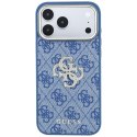 Etui Guess 4G & Big Strass Logo do iPhone 18 Pro / 17 Pro niebieski