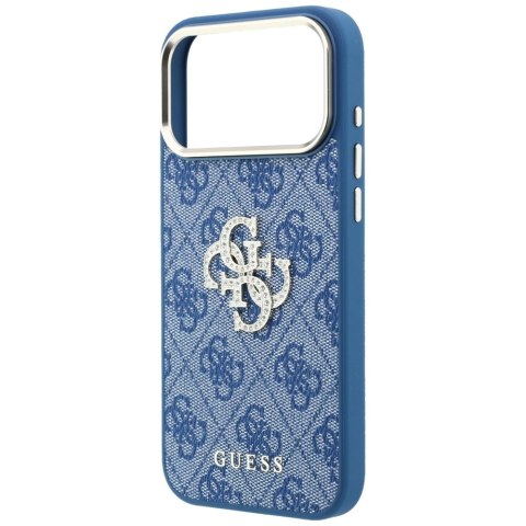 Etui Guess 4G & Big Strass Logo do iPhone 18 Pro / 17 Pro niebieski