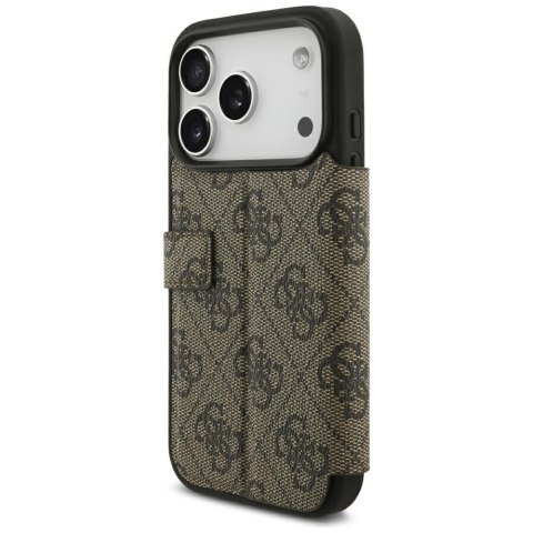 Etui Guess Book 4G Metal Logo do iPhone18 Pro / 17 Pro brązowy