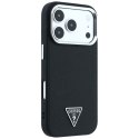 Etui Guess Grained Triangle Logo MagSafe do iPhone 18 Pro / 17 Pro czarny