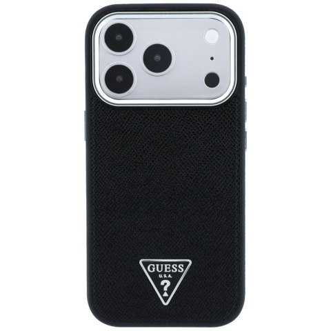 Etui Guess Grained Triangle Logo MagSafe do iPhone 18 Pro Max / 17 Pro Max czarny
