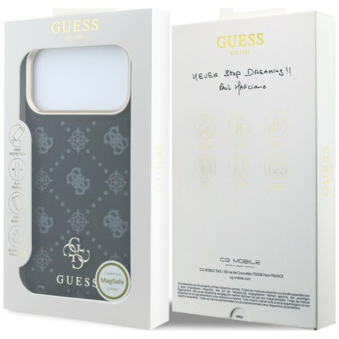 Etui Guess Peony 4G Small Logo MagSafe do iPhone 18 Pro / 17 Pro czarny