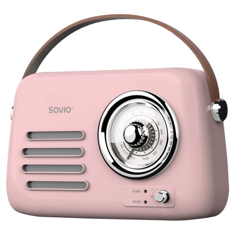 SAVIO RADIO PRZENOŚNE RÓŻOWE RS-03