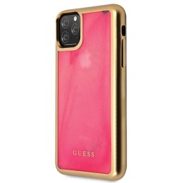 Guess GUHCN65GLTRPI iPhone 11 Pro Max różowy/pink hard case Glow in the Dark Sand Matte