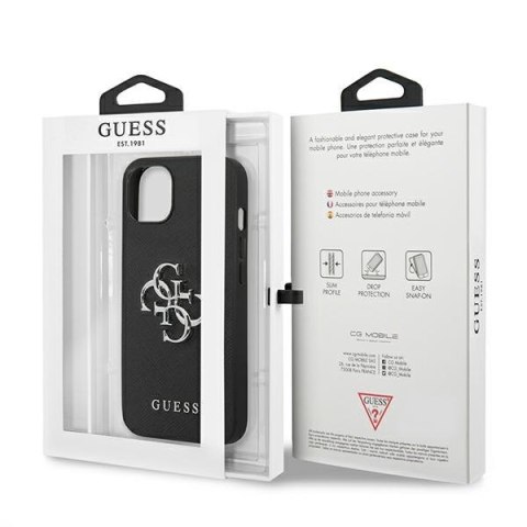 Guess GUHCP13SSA4GSBK iPhone 13 mini 5,4" czarny/black hardcase Saffiano 4G Metal Logo