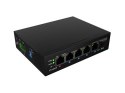 Lanberg ILFE-4P-1GE-1S-90 przełącznik sieciowy Nie zarządzany Fast Ethernet (10/100) Obsługa PoE 1U Czarny