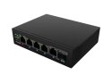 Lanberg ILFE-4P-1GE-1S-90 przełącznik sieciowy Nie zarządzany Fast Ethernet (10/100) Obsługa PoE 1U Czarny