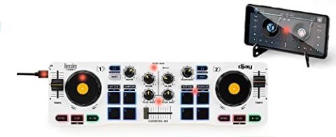 Hercules DJControl Control MIX Bluetooth Pour Smartphone et tablettes Android e 2 kan. Czarny, Biały, Żółty