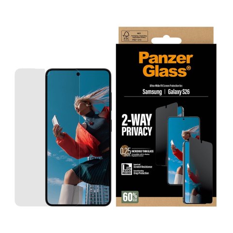 PanzerGlass ® 2-Way Privacy Screen Protector Samsung Galaxy S26 | Ultra-Wide Fit w. EasyAligner Przezroczysta ochrona ekranu 1 s