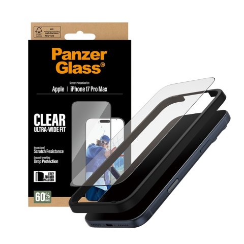 PanzerGlass ® Screen Protector iPhone 17 Pro Max | Ultra-Wide Fit w. EasyAligner Przezroczysta ochrona ekranu Apple 1 szt.
