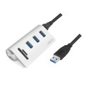 LogiLink CR0045 huby i koncentratory USB 3.2 Gen 1 (3.1 Gen 1) Type-A 5000 Mbit/s Srebrny