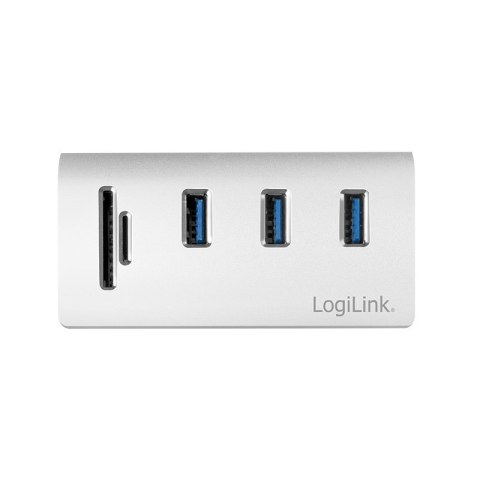 LogiLink CR0045 huby i koncentratory USB 3.2 Gen 1 (3.1 Gen 1) Type-A 5000 Mbit/s Srebrny