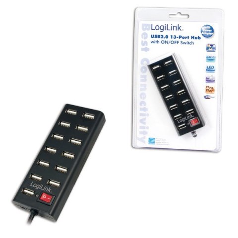 LogiLink UA0126 huby i koncentratory USB 2.0 480 Mbit/s Czarny