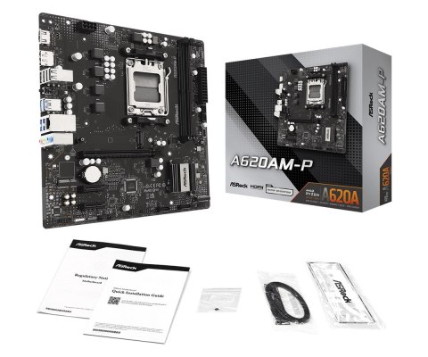 Asrock A620AM-P AMD A620A Gniazdo AM5 micro ATX