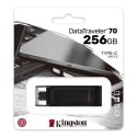 Kingston | Pamięć flash USB | DataTraveler 70 | 256 GB | USB 3.2 Gen 1 Type-C | Czarny