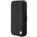 Etui BMW BMBKP14X22RDPK iPhone 14 Pro Max 6,7" czarny/black bookcase Leather Textured&Stripe
