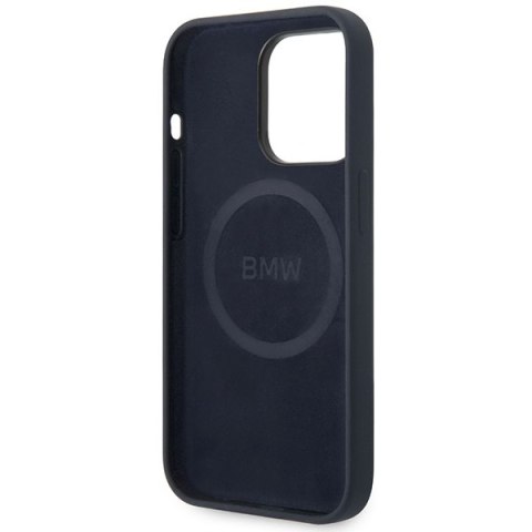 Etui BMW BMHMP14XSILNA iPhone 14 Pro Max 6,7" granatowy/navy Silicone Metal Logo MagSafe