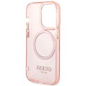 Guess GUHMP14XHTCMP iPhone 14 Pro Max 6,7" różowy/pink hard case Gold Outline Translucent MagSafe