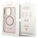 Guess GUHMP14XHTCMP iPhone 14 Pro Max 6,7" różowy/pink hard case Gold Outline Translucent MagSafe