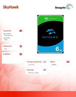 Dysk SkyHawk 2TB 3,5 256MB ST2000VX017