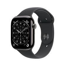 Apple Watch Series 11Â GPS + Cellular 46mmÂ Slate Titanium Case with Black Sport Band - M/L