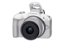 Canon EOS R50, White + RF-S 18-45mm F4.5-6.3 IS STM Kit Bezlusterkowiec 24,2 MP CMOS 6000 x 4000 px Biały