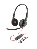 Poly Blackwire 3220 Stereo USB-C Headset +USB-C/A Adapter
