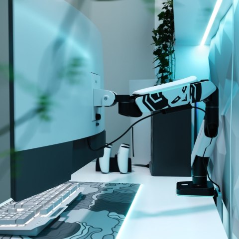 Uchwyt na monitory 49 " Diablo LED RGB X-Arm biało czarny